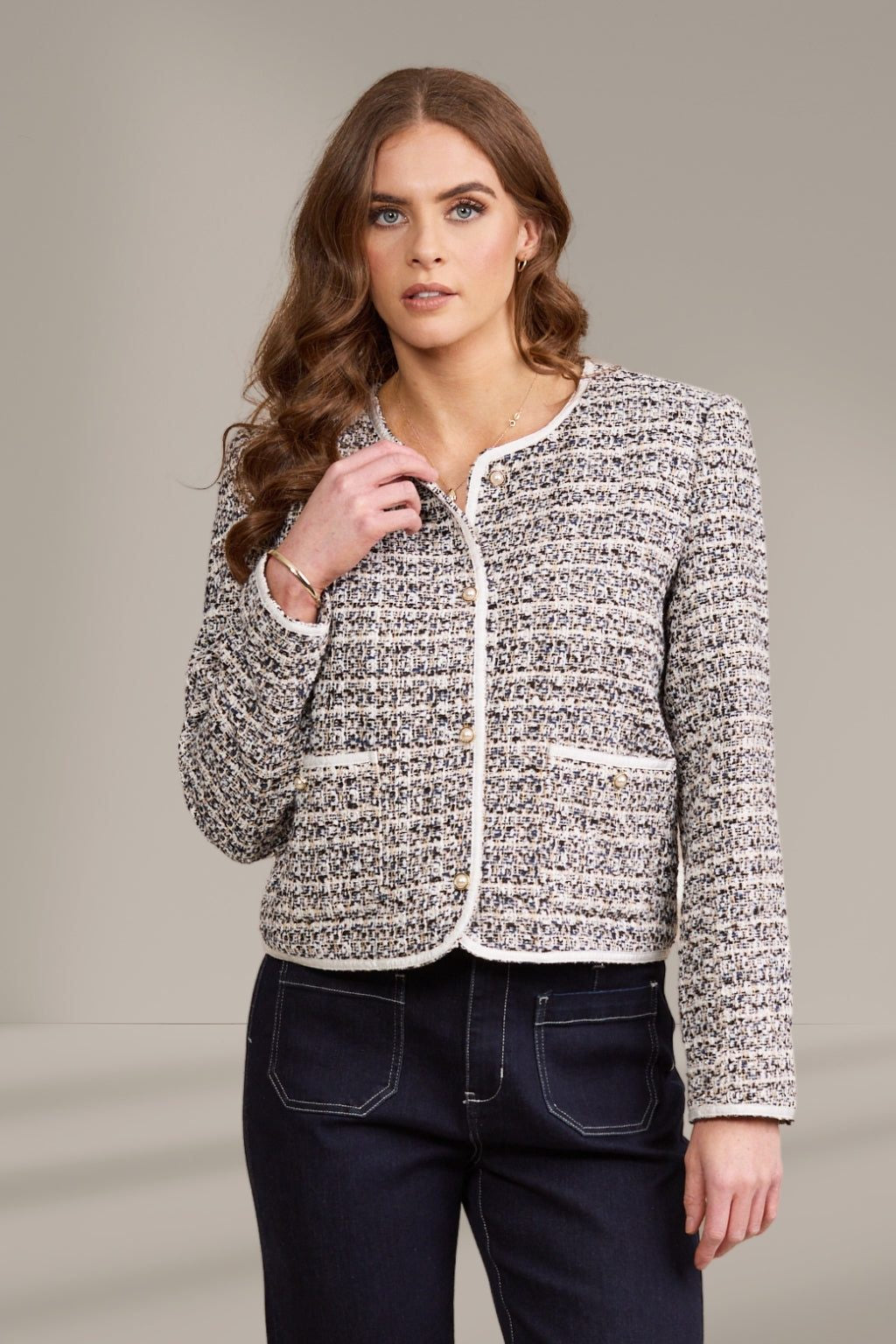 Short Jacket With Trim Detail