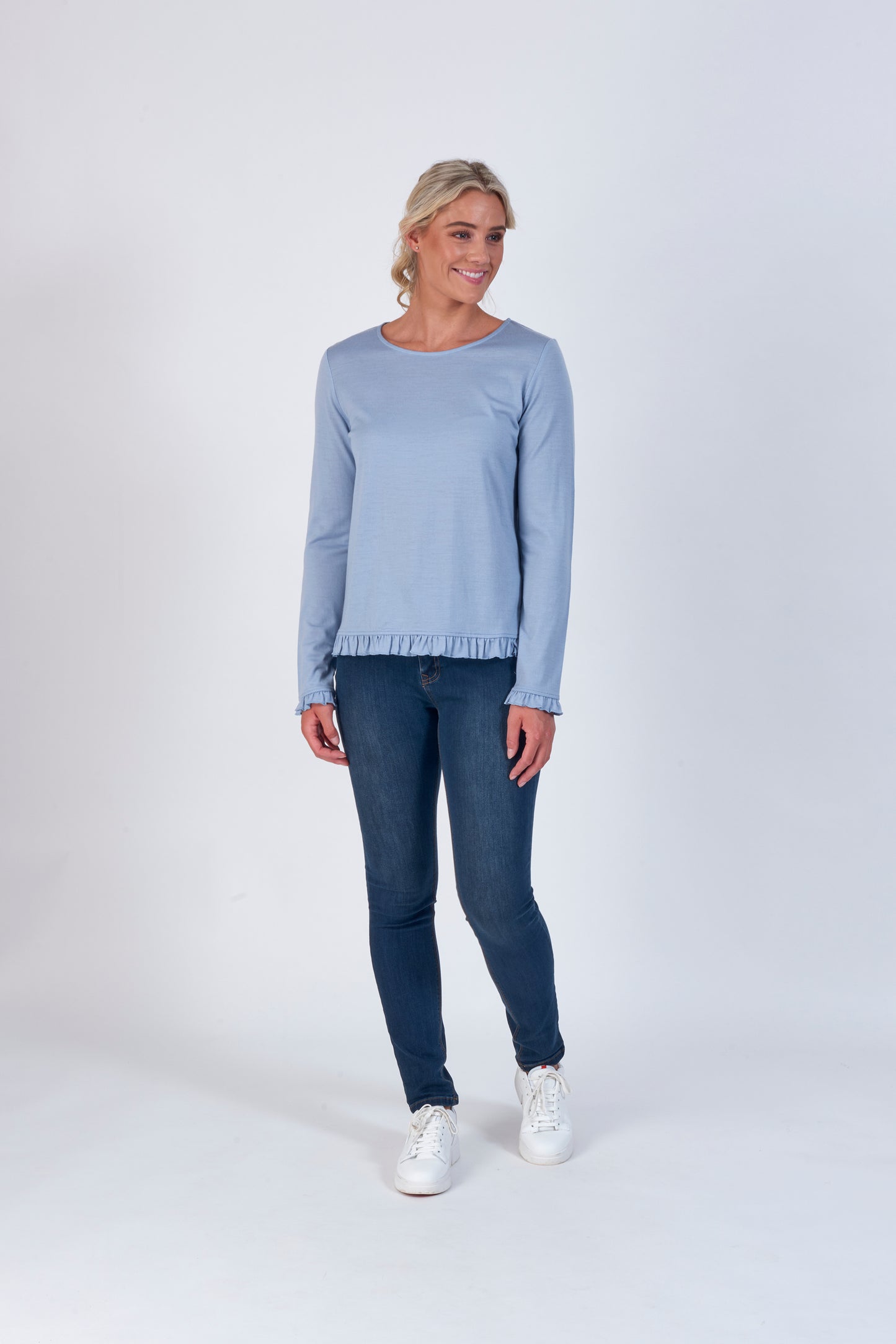 Vassalli Merino Top with Frill