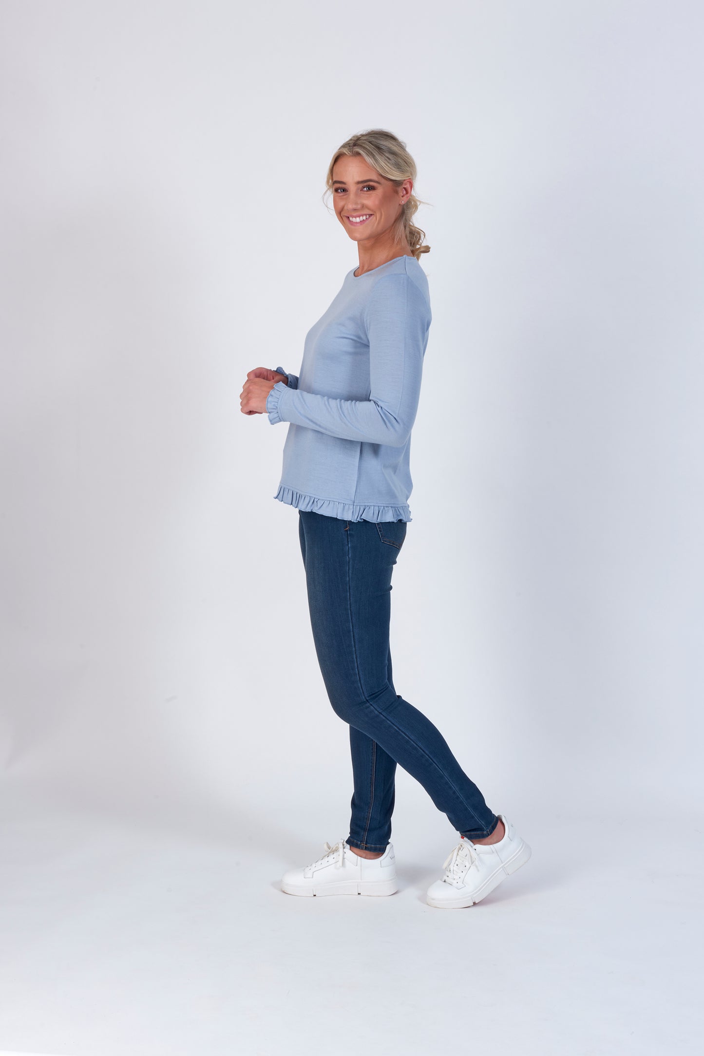 Vassalli Merino Top with Frill