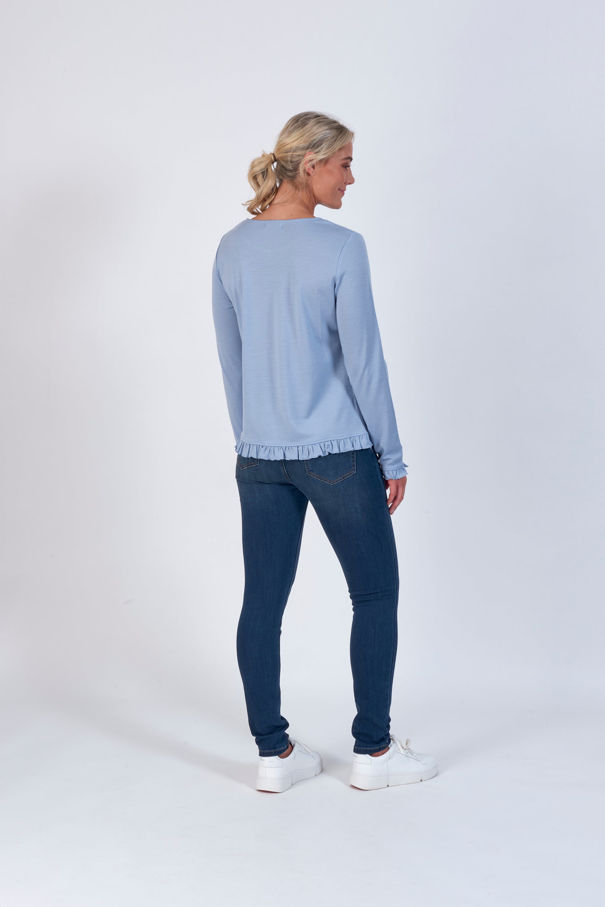 Vassalli Merino Top with Frill