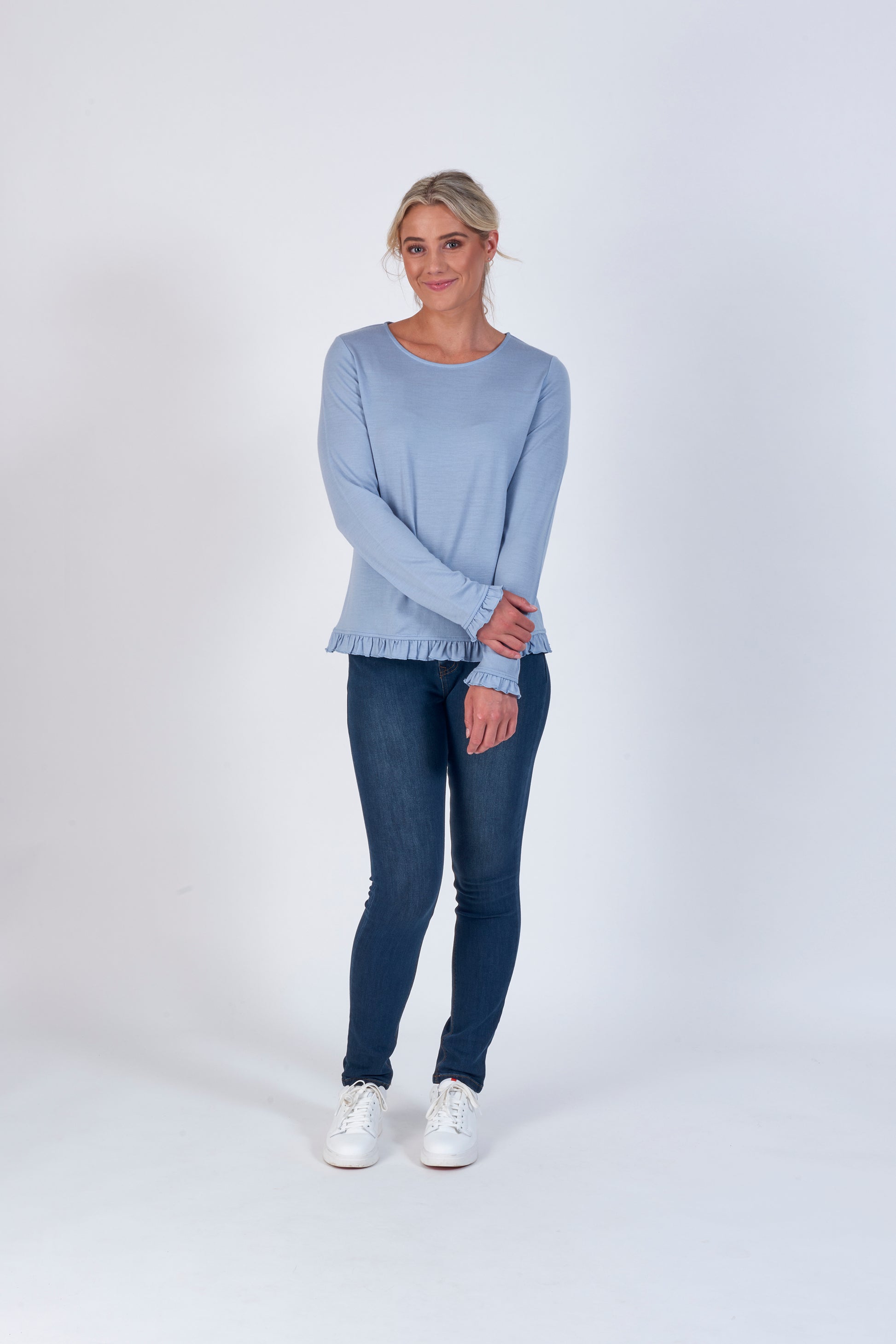 Vassalli Merino Top with Frill