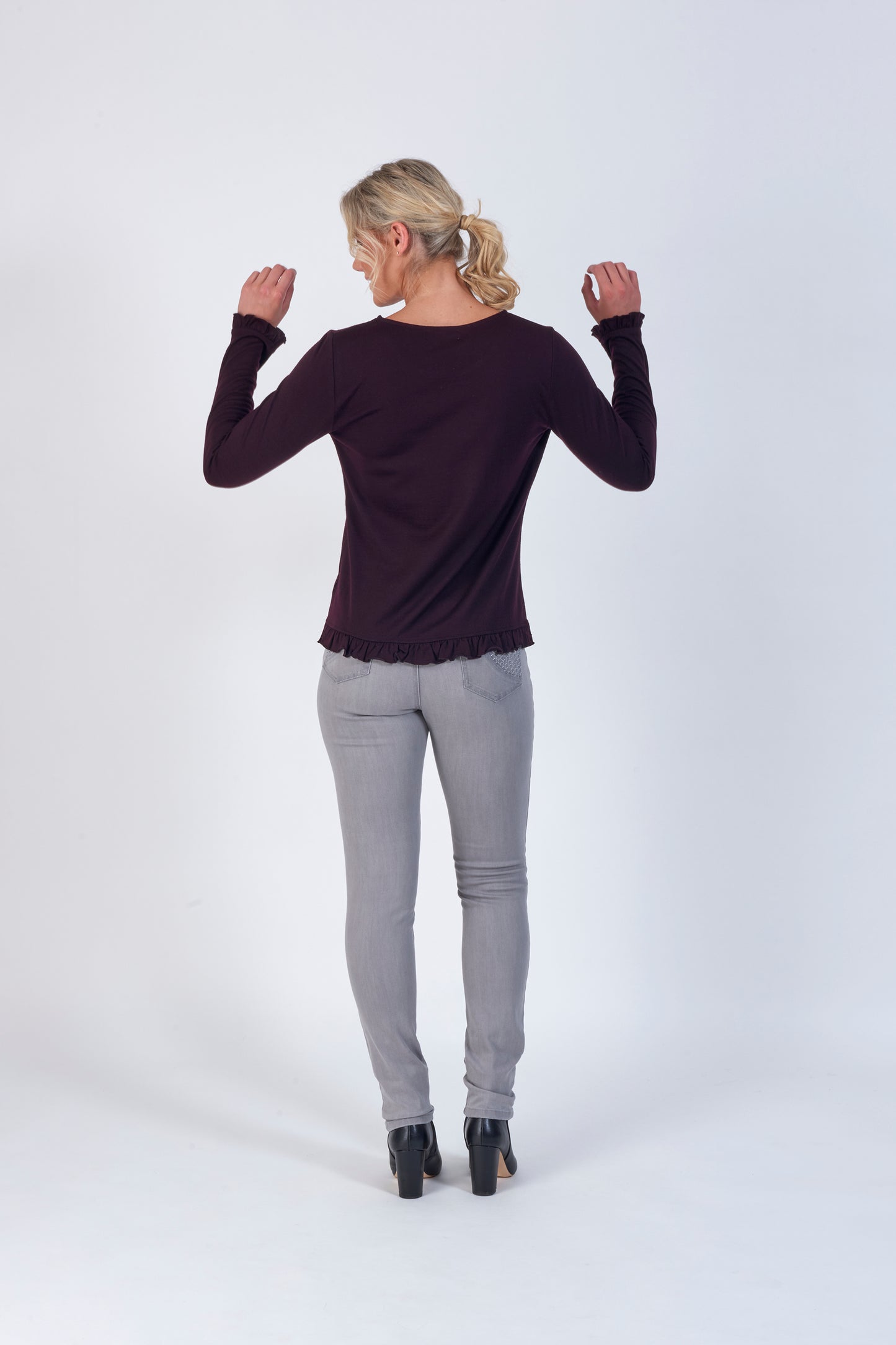 Vassalli Merino Top with Frill