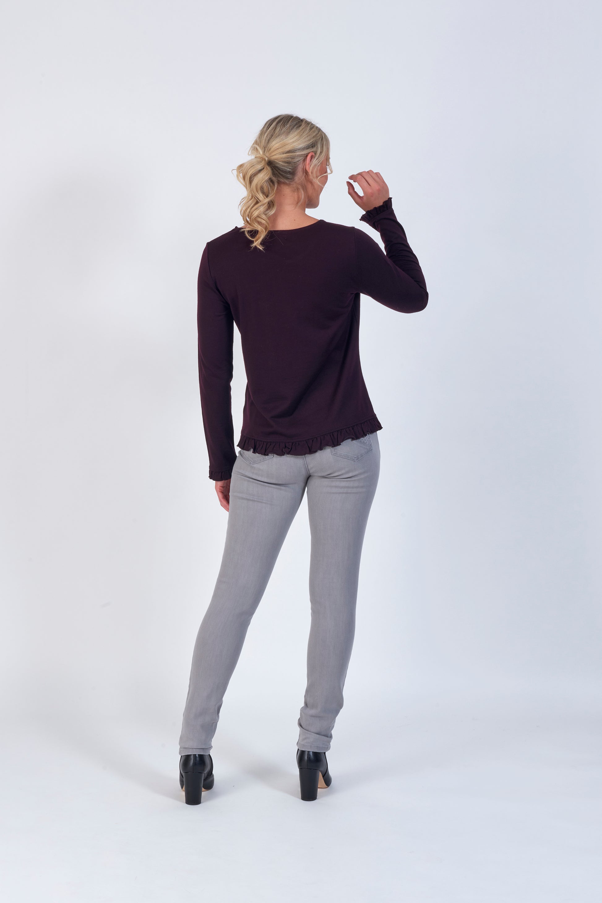 Vassalli Merino Top with Frill