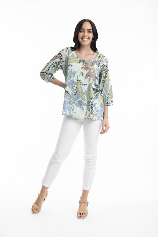 Fitzroy Top Pleated 3/4 Sleeve