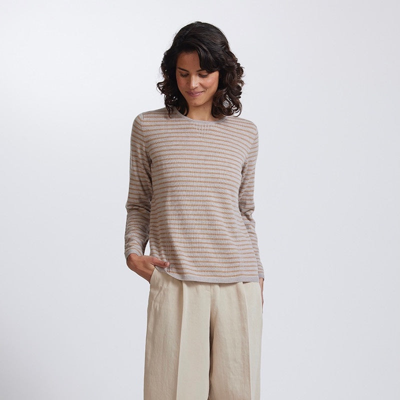 Tuck Stitch Stripe Jumper by McDonald Textiles