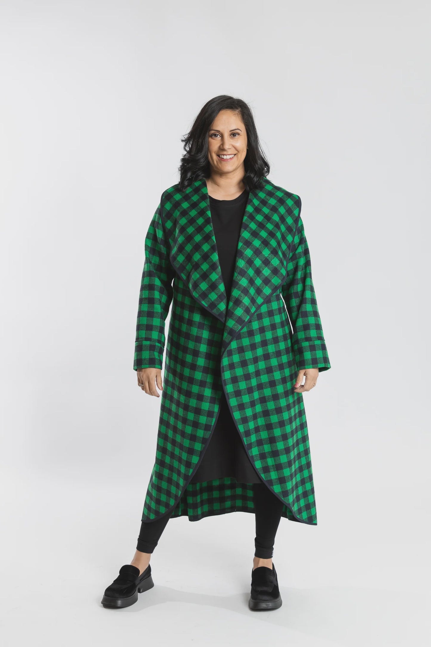 Capri Coat Green & Navy by Jellicoe