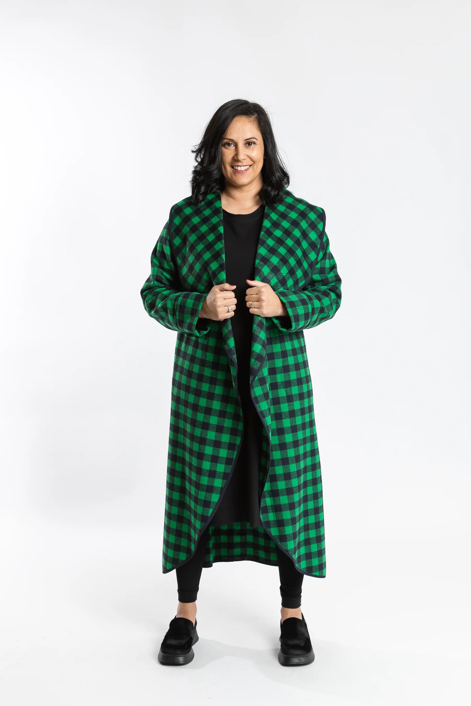 Capri Coat Green & Navy by Jellicoe