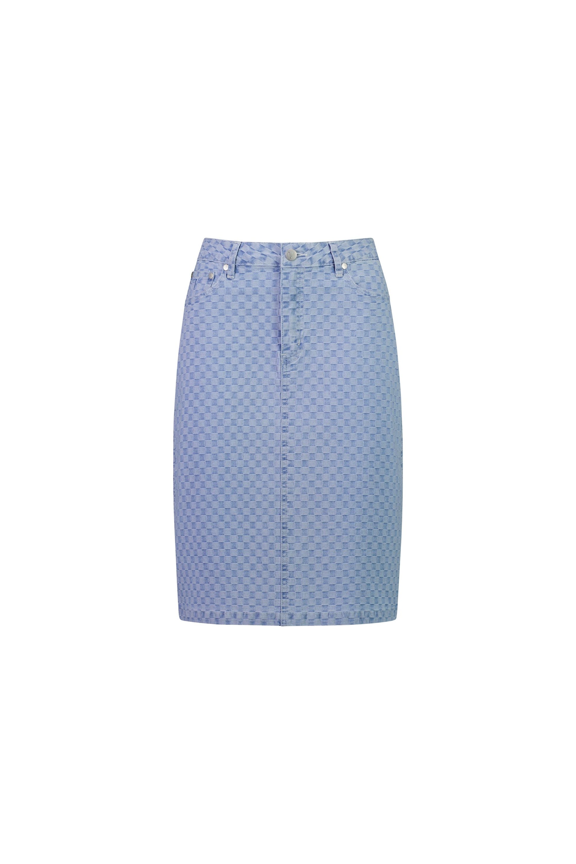 Vassalli Denim Check Skirt